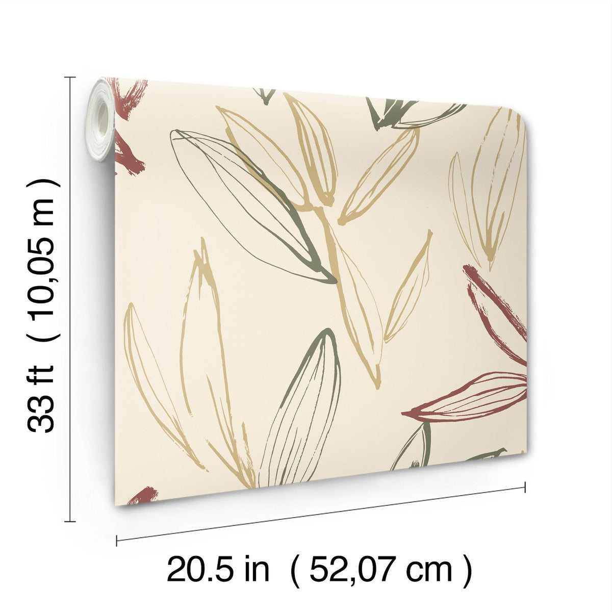A-Street Prints Kenia Multicolor Leaf Toss Wallpaper