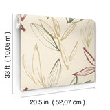 A-Street Prints Kenia Multicolor Leaf Toss Wallpaper