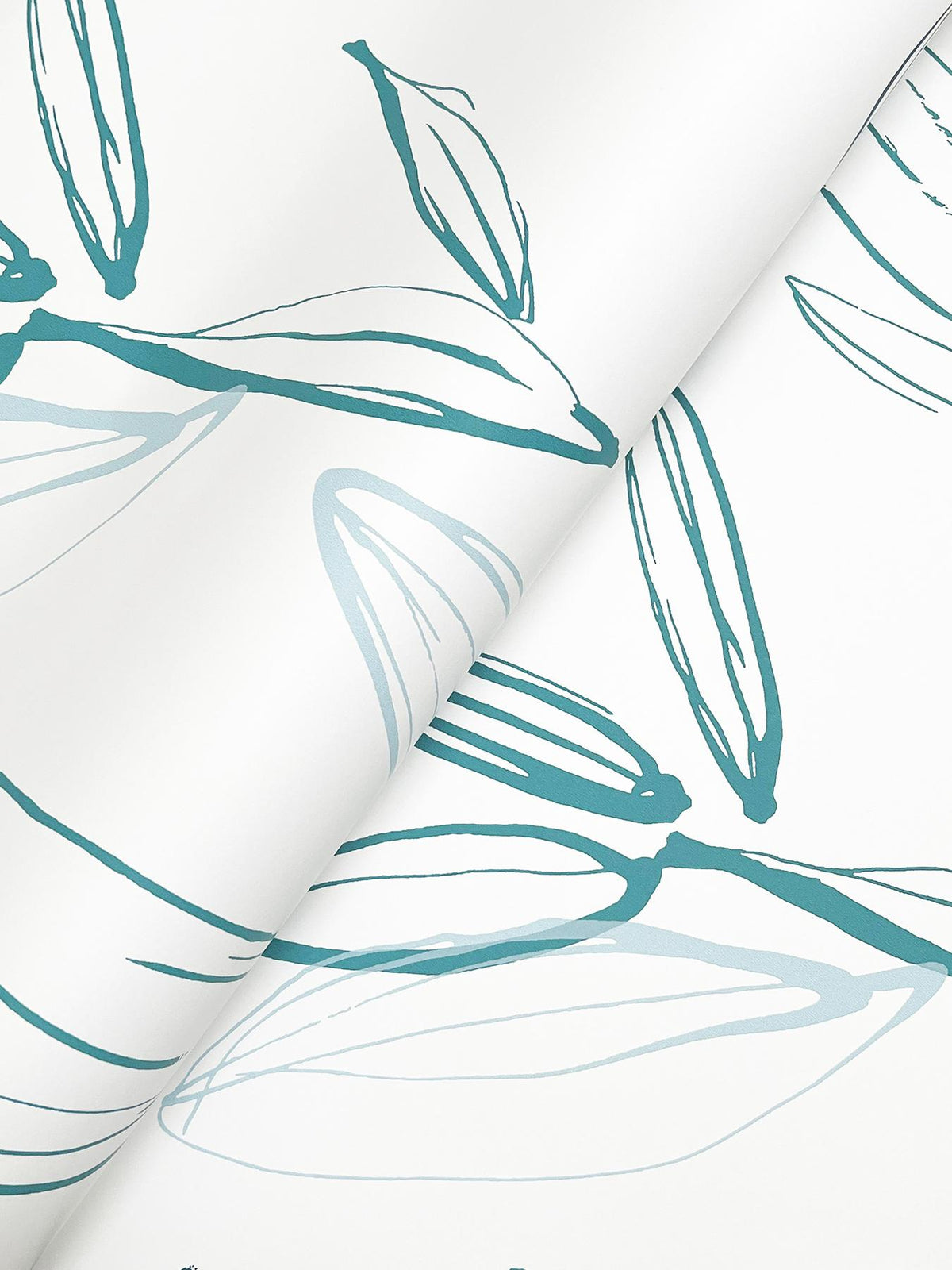 A-Street Prints Kenia Blue Leaf Toss Wallpaper