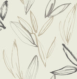 A-Street Prints Kenia Neutral Leaf Toss Wallpaper