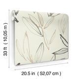 A-Street Prints Kenia Neutral Leaf Toss Wallpaper