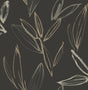 A-Street Prints Kenia Black Leaf Toss Wallpaper