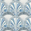 A-Street Prints Myla Blue Fanning Reeds Wallpaper