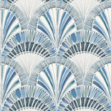 A-Street Prints Myla Blue Fanning Reeds Wallpaper