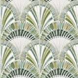 A-Street Prints Myla Green Fanning Reeds Wallpaper