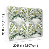 A-Street Prints Myla Green Fanning Reeds Wallpaper