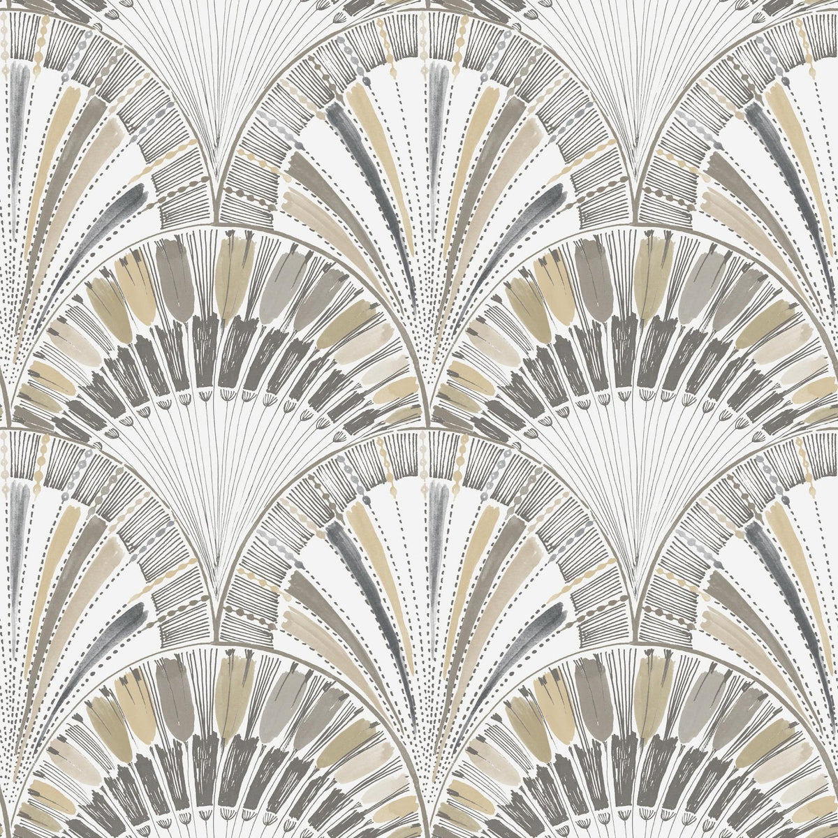 A-Street Prints Myla Neutral Fanning Reeds Wallpaper