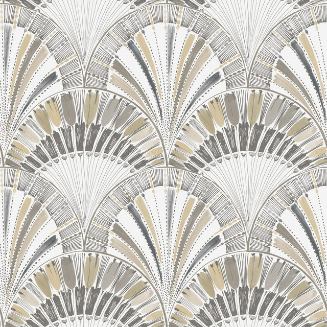 A-Street Prints Myla Neutral Fanning Reeds Wallpaper