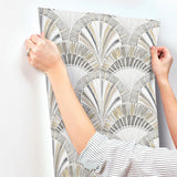 A-Street Prints Myla Neutral Fanning Reeds Wallpaper