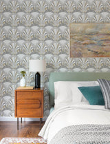 A-Street Prints Myla Neutral Fanning Reeds Wallpaper