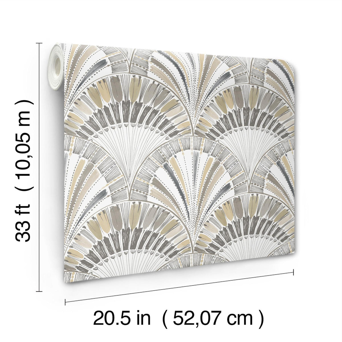 A-Street Prints Myla Neutral Fanning Reeds Wallpaper