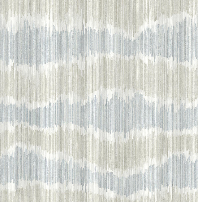 A-Street Prints Wiggle Sky Blue Ikat Stripe Wallpaper