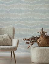 A-Street Prints Wiggle Sky Blue Ikat Stripe Wallpaper