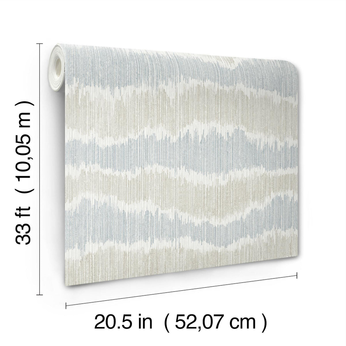 A-Street Prints Wiggle Sky Blue Ikat Stripe Wallpaper