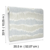 A-Street Prints Wiggle Sky Blue Ikat Stripe Wallpaper