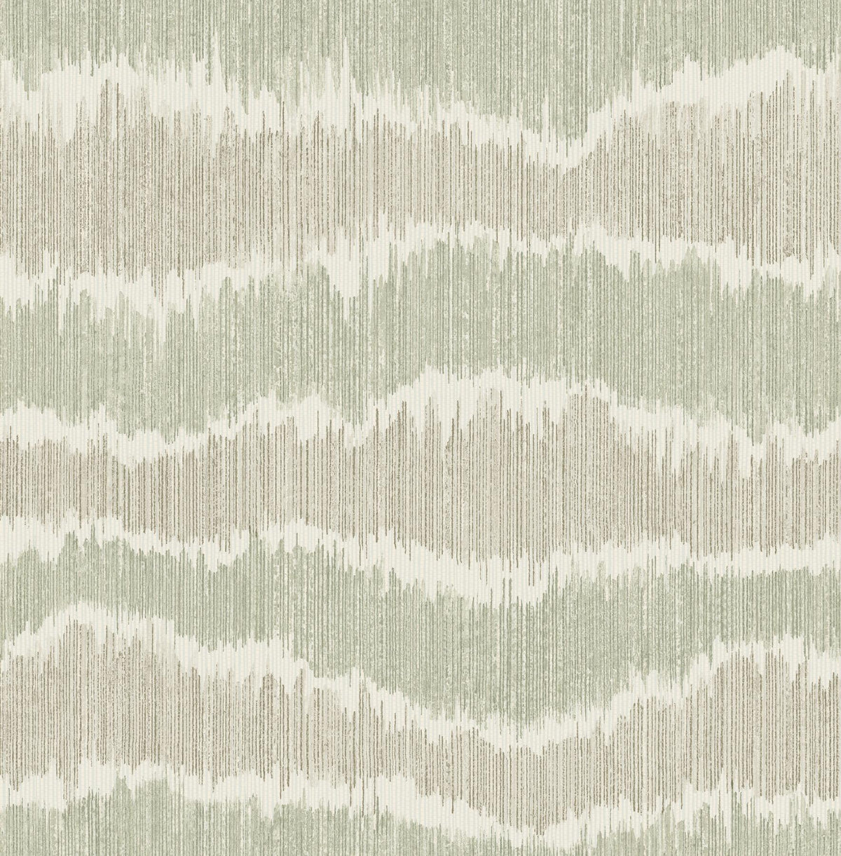 A-Street Prints Wiggle Green Ikat Stripe Wallpaper