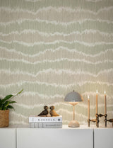 A-Street Prints Wiggle Green Ikat Stripe Wallpaper