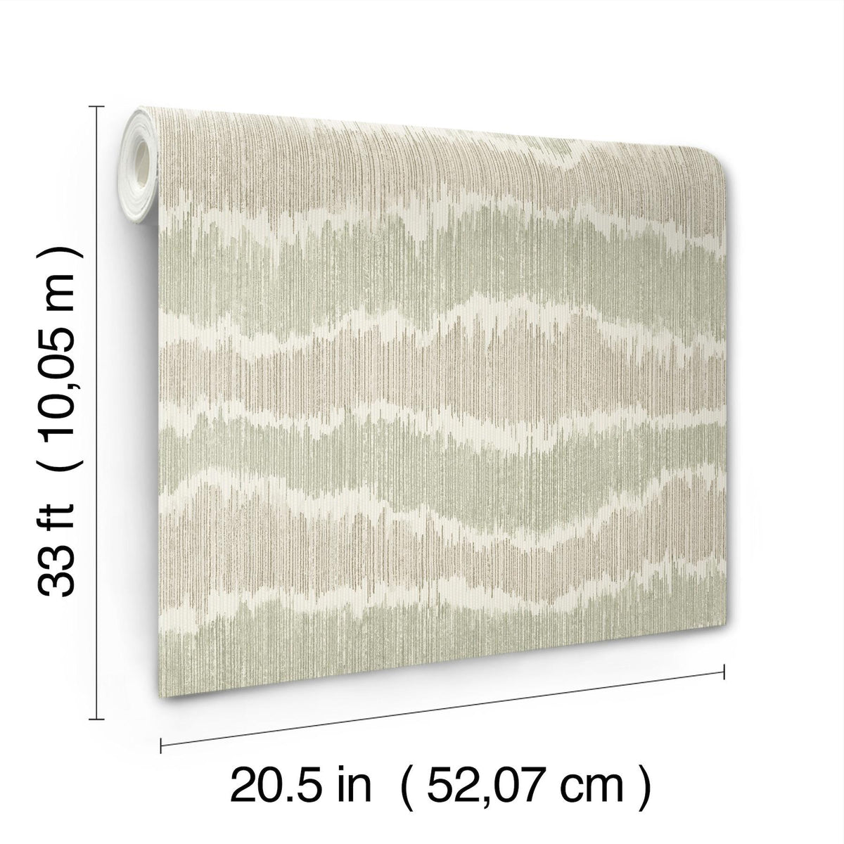 A-Street Prints Wiggle Green Ikat Stripe Wallpaper