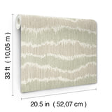 A-Street Prints Wiggle Green Ikat Stripe Wallpaper