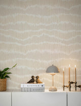 A-Street Prints Wiggle Neutral Ikat Stripe Wallpaper