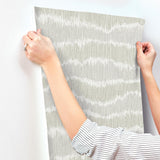 A-Street Prints Wiggle Grey Ikat Stripe Wallpaper