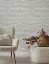 A-Street Prints Wiggle Grey Ikat Stripe Wallpaper