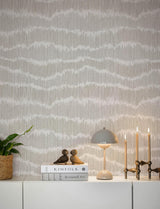 A-Street Prints Wiggle Grey Ikat Stripe Wallpaper