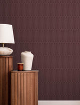 A-Street Prints Lars Merlot Retro Wave Wallpaper