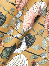 A-Street Prints Mindra Mustard Floral Trail Wallpaper