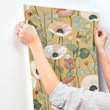 A-Street Prints Mindra Mustard Floral Trail Wallpaper