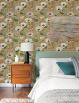 A-Street Prints Mindra Mustard Floral Trail Wallpaper