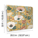 A-Street Prints Mindra Mustard Floral Trail Wallpaper