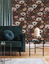 A-Street Prints Mindra Maroon Floral Trail Wallpaper