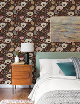 A-Street Prints Mindra Maroon Floral Trail Wallpaper
