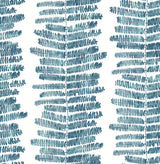 A-Street Prints Lumis Blue Fern Stripe Wallpaper