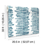 A-Street Prints Lumis Blue Fern Stripe Wallpaper
