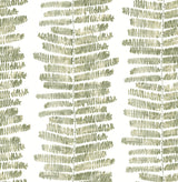 A-Street Prints Lumis Green Fern Stripe Wallpaper