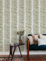 A-Street Prints Lumis Green Fern Stripe Wallpaper
