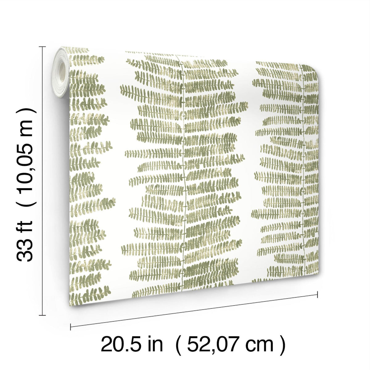 A-Street Prints Lumis Green Fern Stripe Wallpaper