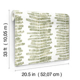 A-Street Prints Lumis Green Fern Stripe Wallpaper