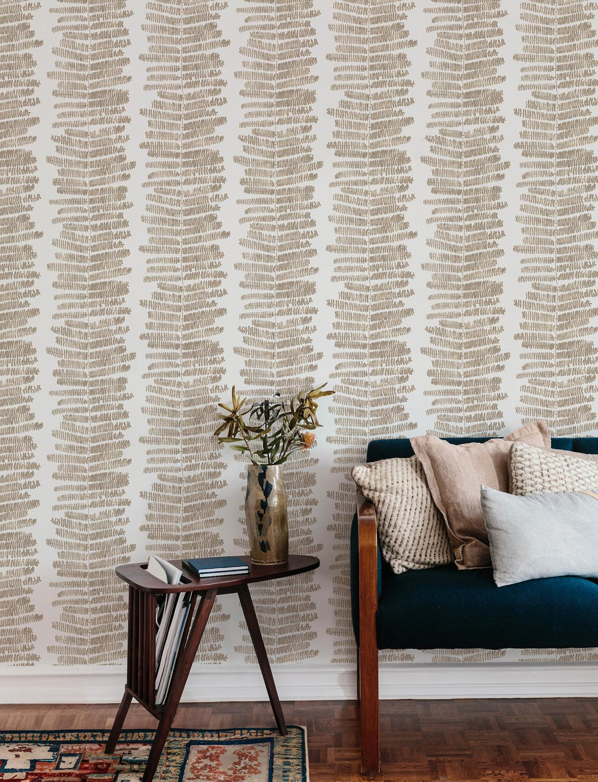 A-Street Prints Lumis Taupe Fern Stripe Wallpaper