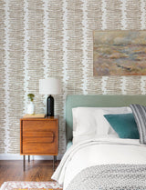 A-Street Prints Lumis Taupe Fern Stripe Wallpaper