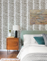 A-Street Prints Lumis Grey Fern Stripe Wallpaper