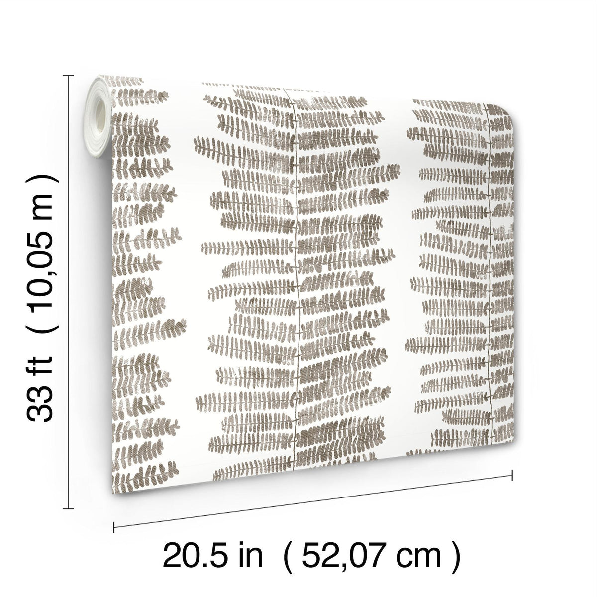A-Street Prints Lumis Grey Fern Stripe Wallpaper