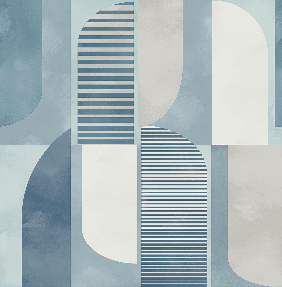 A-Street Prints Otto Blue Abstract Geometric Wallpaper