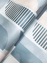 A-Street Prints Otto Blue Abstract Geometric Wallpaper