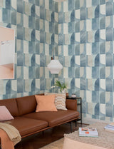 A-Street Prints Otto Blue Abstract Geometric Wallpaper