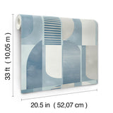 A-Street Prints Otto Blue Abstract Geometric Wallpaper