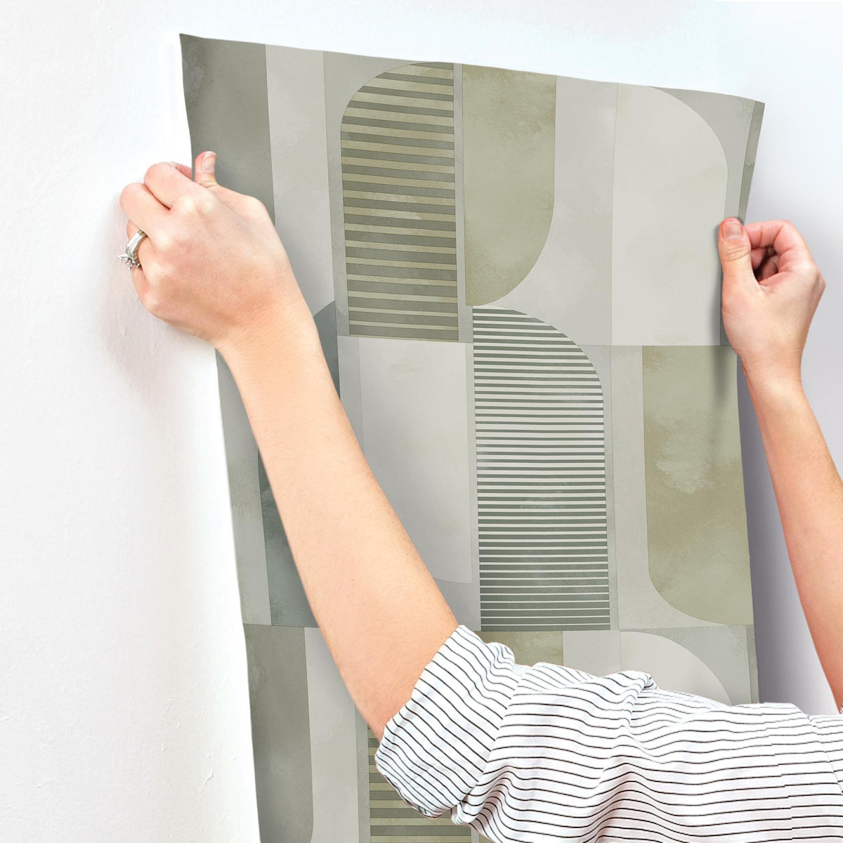 A-Street Prints Otto Green Abstract Geometric Wallpaper