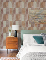 A-Street Prints Otto Raspberry Abstract Geometric Wallpaper